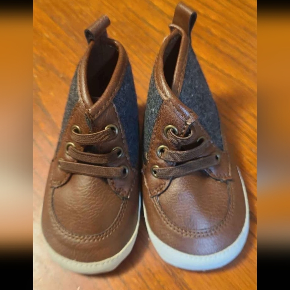 Baby Boy Size 11 Brown and Grey Booties (🛍 Bundle ANY 6/$36)